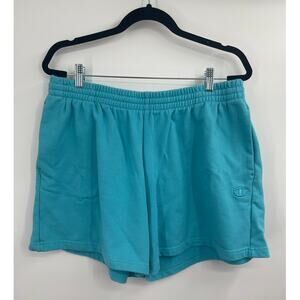 Champion XL Teal Aqua Fleece Shorts Elastic Waist Comfy Lounge Shorts Sweat Gym